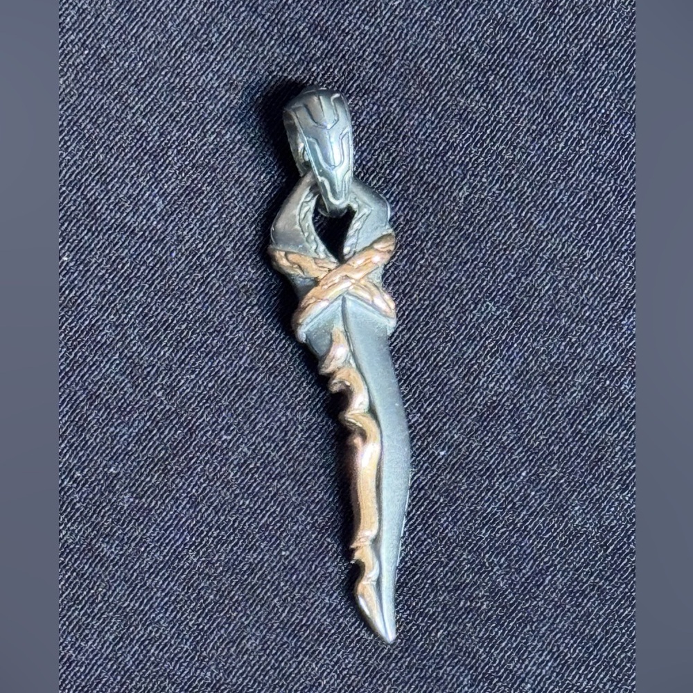 John Hardy Two-Tone Silver and Bronze Dagger Pendant